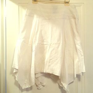 White flowing cotton skirt with liner.